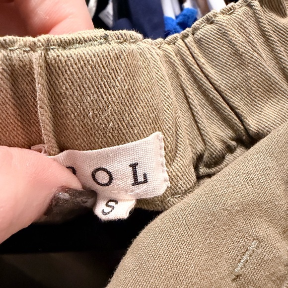 POL Olive Green Distressed Cargo Jumpsuit with Crochet Trim - Picture 2 of 3